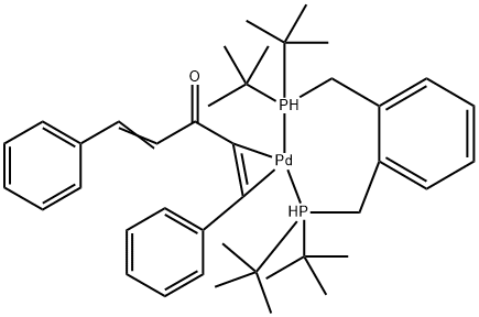 钯, [1,5-二苯基-1,4-戊二烯-3-酮] [Α,Α'-双(二叔丁基膦)-邻-二甲苯 结构式
