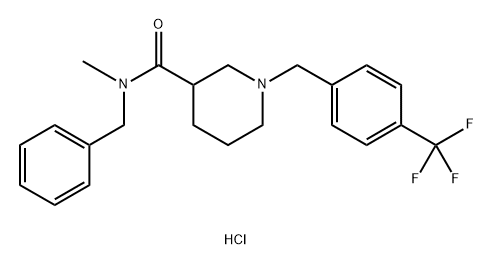 3-Piperidinecarboxamide, N-methyl-N-(phenylmethyl)-1-[[4-(trifluoromethyl)phenyl]methyl]-, hydrochloride (1:1) 结构式