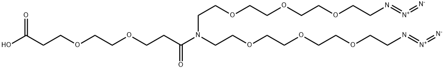 N-(Acid-PEG2)-N-bis(PEG3-azide) 结构式