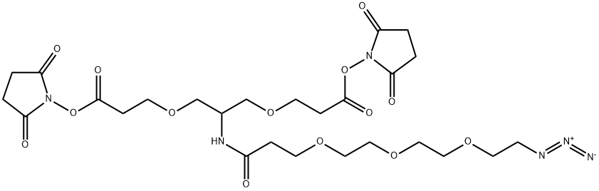 2-(叠氮-三聚乙二醇-酰胺)-1,3-双(活性酯) 结构式