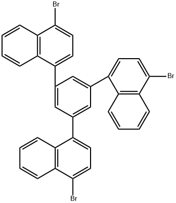 1,3,5-三(4-溴代萘-1-基)苯 结构式