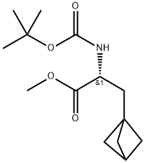 3-二环[1.1.1]戊-1-基-2-叔丁氧羰基氨基丙酸甲酯 结构式