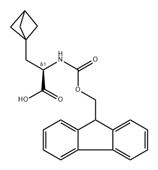 Bicyclo[1.1.1]pentane-1-propanoic acid, α-[[(9H-fluoren-9-ylmethoxy)carbonyl]amino]-, (αR)- 结构式