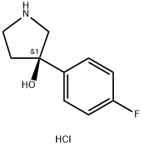 3-Pyrrolidinol, 3-(4-fluorophenyl)-, hydrochloride (1:1), (3R)- 结构式