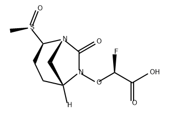 (S)-2-FLUORO-2-(((1S,2R,5R)-2-((R)-METHYLSULFINYL)-7-OXO-1,6-DIAZABICYCLO[3.2.1]OCTAN-6-YL)OXY)ACETI 结构式