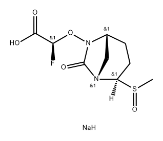 ACETIC ACID, 2-FLUORO-2-[[(1 S,2R,5R)-2-[(R)- METHYLSULFINYL]-7-OXO-1 ,6-DIAZABICYCLO[3.2.1 ] OCT-6- 结构式