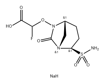 ACETIC ACID, 2-[[(1S,2R,5R)-2-(AMINOSULFONYL)-7- OXO-1,6-DIAZABICYCLO[3.2.1]OCT-6-YL]OXY]-2- FLUORO- 结构式