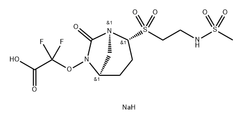 ACETIC ACID, 2,2-DIFLUORO-2-[[(1S,2R,5R)-2-[[2- [(METHYLSULFONYL)AMINO]ETHYL]SULFONYL]-7-OXO1,6-DIA 结构式