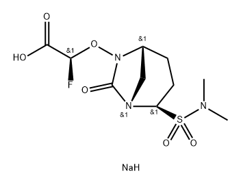 SODIUM (S)-2-(((1S,2R,5R)-2-(N,N-DIMETHYLSULFAMOYL)-7-OXO-1,6-DIAZABICYCLO[3.2.1]OCTAN-6-YL)OXY)-2-F 结构式