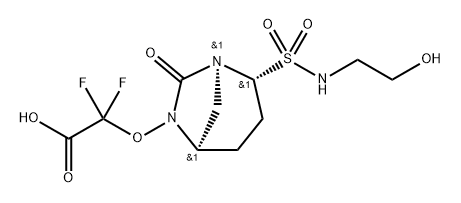 2,2-DIFLUORO-2-(((1S,2R,5R)-2-(N-(2-HYDROXYETHYL)SULFAMOYL)-7-OXO-1,6-DIAZABICYCLO[3.2.1]OCTAN-6-YL) 结构式