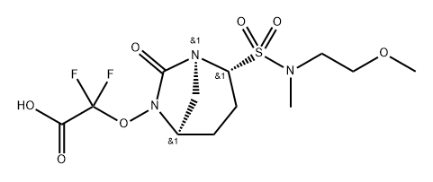 2,2-DIFLUORO-2-(((1S,2R,5R)-2-(N-(2-METHOXYETHYL)-N-METHYLSULFAMOYL)-7-OXO-1,6-DIAZABICYCLO[3.2.1]OC 结构式