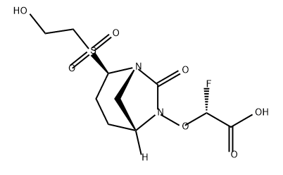 (R)-2-FLUORO-2-(((1S,2S,5R)-2-((2-HYDROXYETHYL)SULFONYL)-7-OXO-1,6-DIAZABICYCLO[3.2.1]OCTAN-6-YL)OXY 结构式