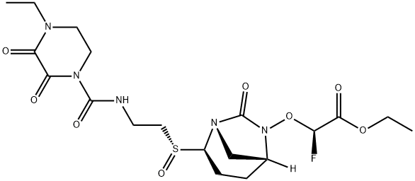 ETHYL (2R)-2-[[(1S,2R,5R)-2-[(R)-[2-[[(4-ETHYL-2,3- DIOXO-1-PIPERAZINYL)CARBONYL]AMINO]ETHYL] SULFIN 结构式