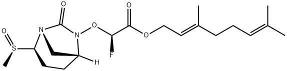 (2E)-3,7-DIMETHYL-2,6-OCTADIEN-1-YL (2R)-2- FLUORO-2-[[(1S,2R,5R)-2-[(R)-METHYLSULFINYL]-7- OXO-1,6- 结构式