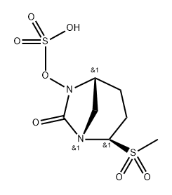 Sulfuric acid, mono[(1S,2R,5R)-2-(methyls ulfonyl)-7-oxo-1,6-diazabicyclo[3.2.1]oct-6-yl] ester 结构式