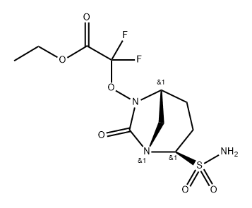 ethyl 2,2-difluoro-2-(((1S,2R,5R)-7-oxo-2-sulfamoyl-1,6-diazabicyclo[3.2.1]octan-6-yl)oxy)acetate 结构式