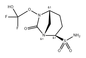 1 ,6-Diazabicyclo[3.2.1]octane-2-sulfonamide, 6-(difluorohydroxymethoxy)-7-oxo-, (1S,2R, 5R)- 结构式