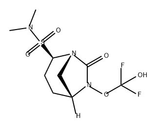 1 ,6-DIAZABICYCLO[3.2.1 ]OCTANE-2-SULFONAMIDE, 6-(DIFLUOROHYDROXYMETHOXY)-N,N-DIMETHYL-7- OXO-, (1 S 结构式