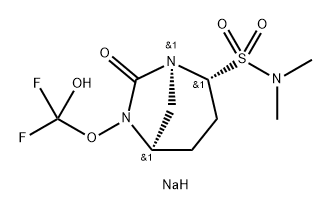1 ,6-DIAZABICYCLO[3.2.1 ]OCTANE-2-SULFONAMIDE, 6-(DIFLUOROHYDROXYMETHOXY)-N,N-DIMETHYL-7- OXO-, SODI 结构式