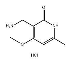 3-(氨基甲基)-6-甲基-4-(甲硫基)吡啶-2(1H)-酮盐酸盐 结构式