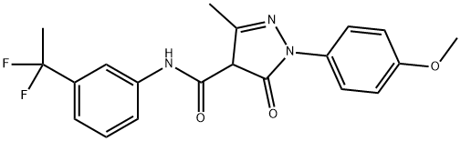 N-(3-(1,1-difluoroethyl)phenyl)-1-(4-methoxyphenyl)-3-methyl-5-oxo-4,5-dihydro-1H-pyrazole-4-carboxamide 结构式