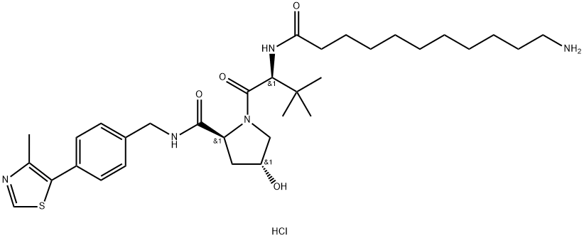 (S,R,S)-AHPC-C10-NH2 dihydrochloride 结构式