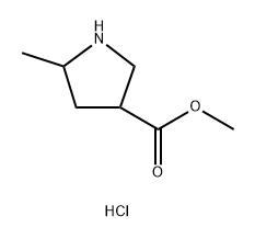 3-Pyrrolidinecarboxylic acid, 5-methyl-, methyl ester, hydrochloride (1:1) 结构式