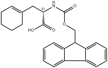 1-Cyclohexene-1-propanoic acid, α-[[(9H-fluoren-9-ylmethoxy)carbonyl]amino]-, (αS)- 结构式