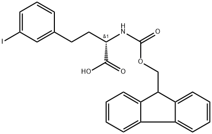 Benzenebutanoic acid, α-[[(9H-fluoren-9-ylmethoxy)carbonyl]amino]-3-iodo-, (αS)- 结构式