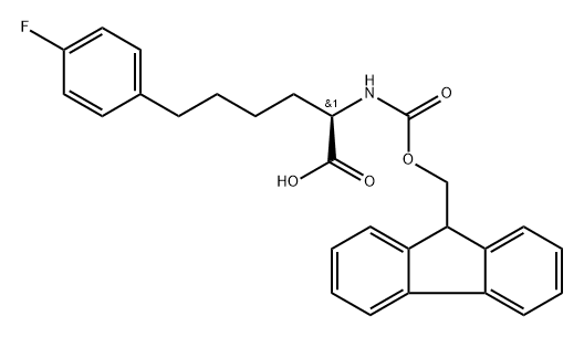 (R)-2-((9H-芴-9-基)甲氧基)羰基)氨基)-6-(4-氟苯基)己酸 结构式