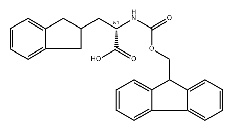 1H-Indene-2-propanoic acid, α-[[(9H-fluoren-9-ylmethoxy)carbonyl]amino]-2,3-dihydro-, (αS)- 结构式