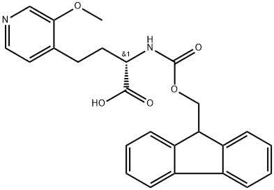 4-Pyridinebutanoic acid, α-[[(9H-fluoren-9-ylmethoxy)carbonyl]amino]-3-methoxy-, (αS)- 结构式