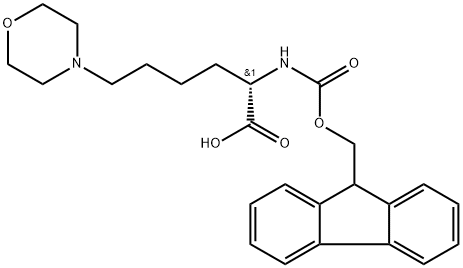 (S)-2-(((((9H-芴-9-基)甲氧基)羰基)氨基)-6-吗啉代己酸 结构式