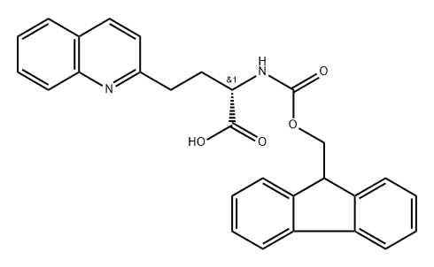 2-Quinolinebutanoic acid, α-[[(9H-fluoren-9-ylmethoxy)carbonyl]amino]-, (αS)- 结构式