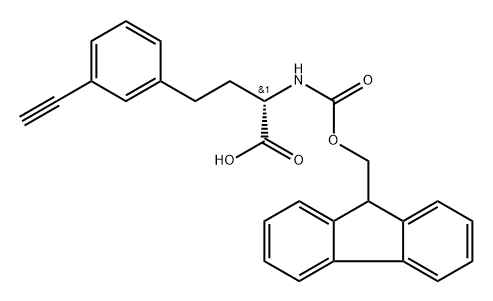 (2S)-4-(3-ethynylphenyl)-2-({[(9H-fluoren-9-yl)methoxy]carbonyl}amino)butanoic acid 结构式