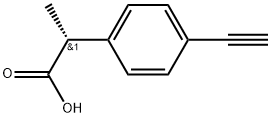 (R)-2-(4-乙炔基苯基)丙酸 结构式