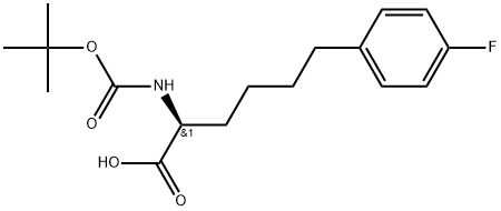 (S)-2-((tert-butoxycarbonyl)amino)-6-(4-fluorophenyl)hexanoicacid 结构式