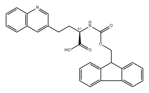 (2R)-2-({[(9H-fluoren-9-yl)methoxy]carbonyl}amino)-4-(quinolin-3-yl)butanoic acid 结构式