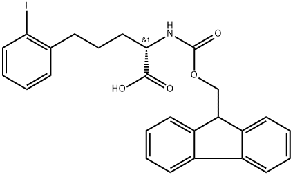Benzenepentanoic acid, α-[[(9H-fluoren-9-ylmethoxy)carbonyl]amino]-2-iodo-, (αS)- 结构式