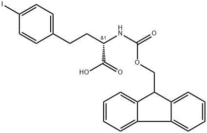 Benzenebutanoic acid, α-[[(9H-fluoren-9-ylmethoxy)carbonyl]amino]-4-iodo-, (αS)- 结构式