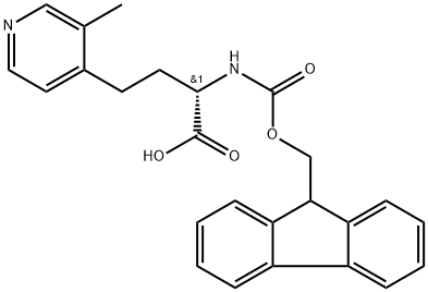 4-Pyridinebutanoic acid, α-[[(9H-fluoren-9-ylmethoxy)carbonyl]amino]-3-methyl-, (αS)- 结构式