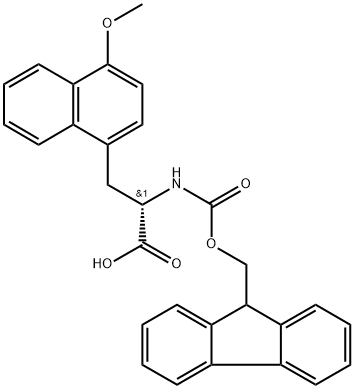 1-Naphthalenepropanoic acid, α-[[(9H-fluoren-9-ylmethoxy)carbonyl]amino]-4-methoxy-, (αS)- 结构式