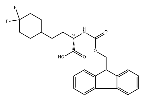 (ΑS)-Α-[[(9H-氟-9-基甲氧基)羰基]氨基]-4,4-二氟环己丁酸 结构式