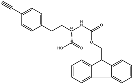 (2S)-4-(4-ethynylphenyl)-2-({[(9H-fluoren-9-yl)methoxy]carbonyl}amino)butanoic acid 结构式