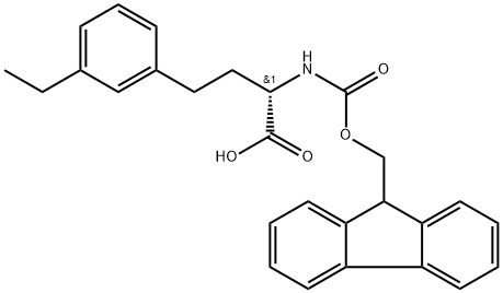 Benzenebutanoic acid, 3-ethyl-α-[[(9H-fluoren-9-ylmethoxy)carbonyl]amino]-, (αS)- 结构式