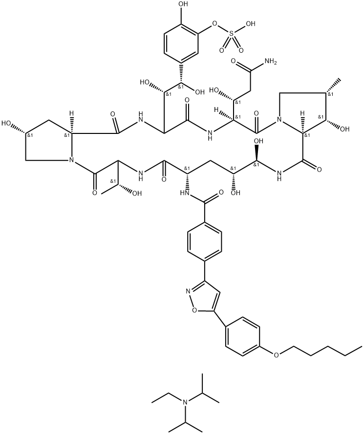 米卡芬净二异丙基乙胺盐 结构式