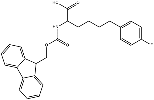 2-((((9H-fluoren-9-yl)methoxy)carbonyl)amino)-6-(4-fluorophenyl)hexanoicacid 结构式