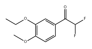 1-(3-Ethoxy-4-methoxyphenyl)-2,2-difluoroethanone 结构式