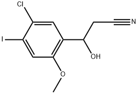 5-Chloro-β-hydroxy-4-iodo-2-methoxybenzenepropanenitrile 结构式