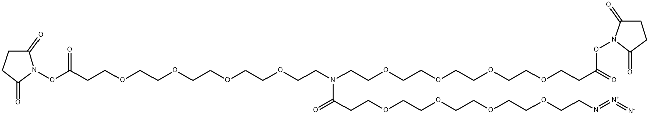 N-(叠氮-四聚乙二醇)-N-双(四聚乙二醇-活性酯) 结构式